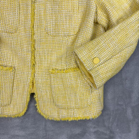 Talbots Jacket Women's Size 10 Butter Yellow Blazer Preppy Academia Workwear - Picture 3 of 7